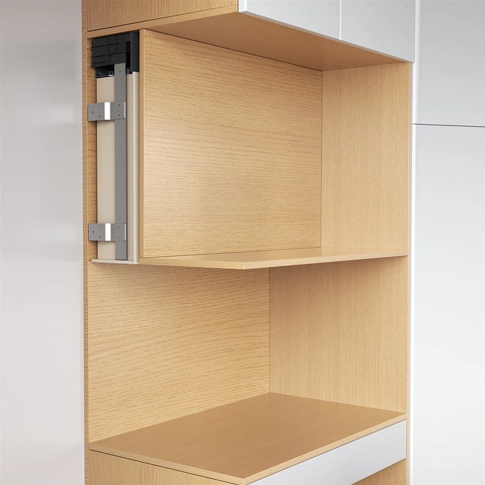 Cloakroom automatic lifting hidden leather dressing table (31)